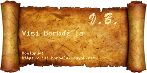 Visi Borbála névjegykártya